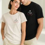 2 Matching T-shirts με Μονόγραμμα, Πρωτότυπο Δώρο για Ζευγάρι