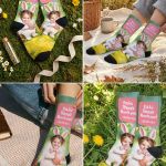 Custom Socks με Cut Out Φωτογραφία. Δώρο Πάσχα για Νονά