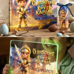 Σετ 3 Πασχαλινά Δώρα, Ο Ιππότης - Παραμύθι, Φωτιστικό & Λαμπάδα