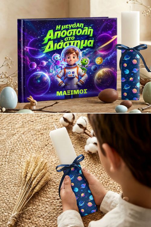 Η Μεγάλη Αποστολή στο Διάστημα, Παραμύθι & Premium Λαμπάδα
