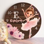 Ρολόι Τοίχου με Μπαλαρίνα & Λαμπάδα, Δώρο για Βαφτιστήρι