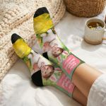 Custom Socks με Cut Out Φωτογραφία. Δώρο Πάσχα για Νονά