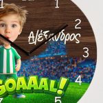 Ρολόι Τοίχου με Φωτογραφία Ποδοσφαιριστή & Λαμπάδα Ανάστασης