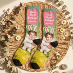 Custom Socks με Cut Out Φωτογραφία. Δώρο Πάσχα για Νονά