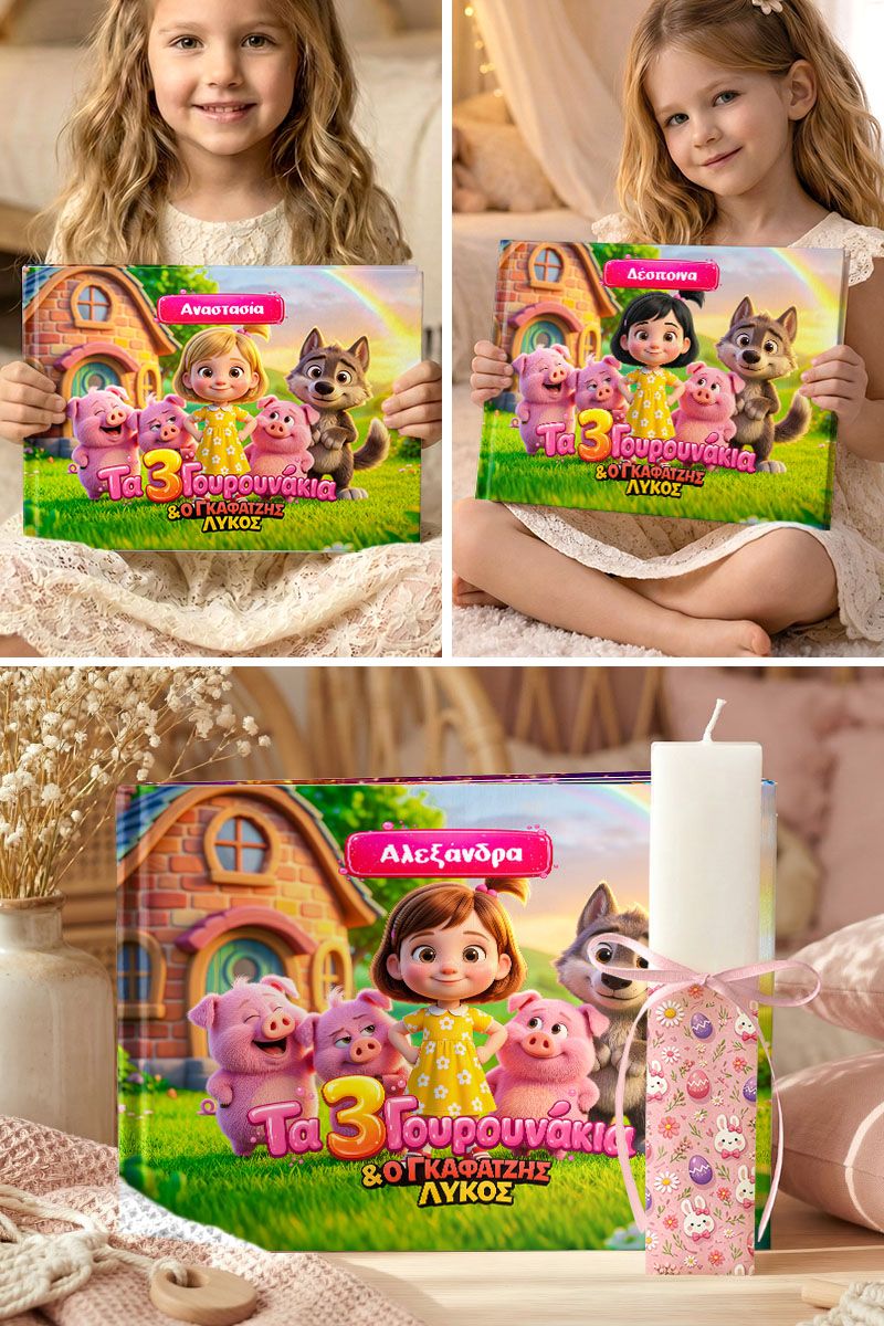 8-myikona-paramithi-me-fotistiko-kai-doro-lampada-gourounakia-girl Σετ 3 Πασχαλινά Δώρα, Γουρουνάκια – Παραμύθι, Φωτιστικό & Λαμπάδα