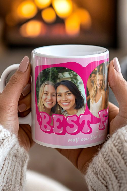 Κούπα Best Friends με Φωτογραφίες & Αφιέρωση, Δώρο για Φίλες