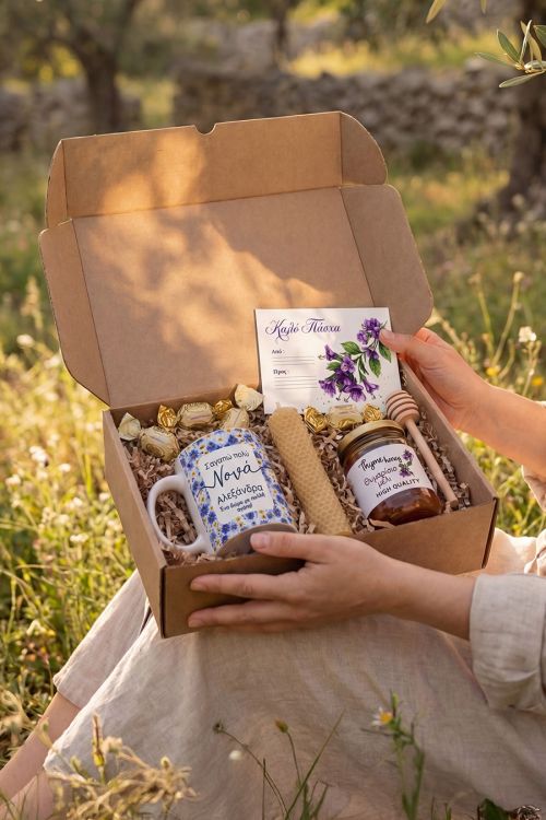 Luxury Gift Box Νονάς με Κούπα, Μέλι & Λαμπάδα - Πασχαλινό Set