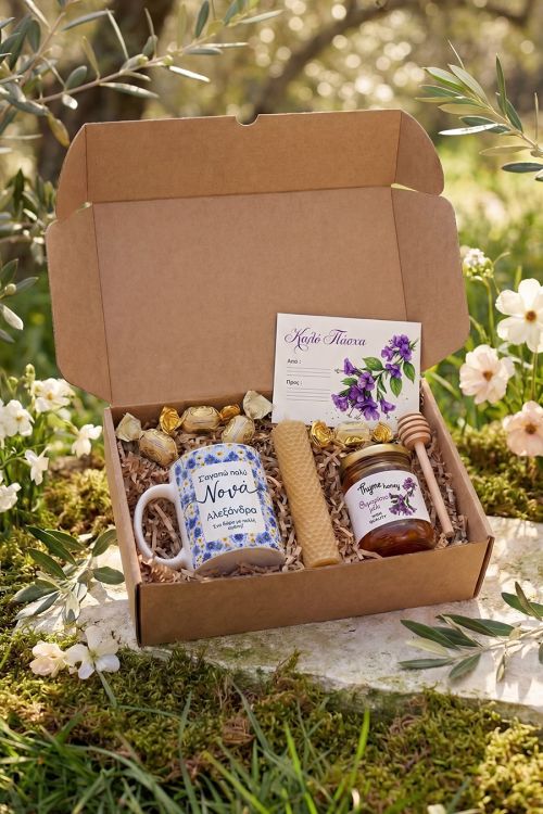 Luxury Gift Box Νονάς με Κούπα, Μέλι & Λαμπάδα - Πασχαλινό Set