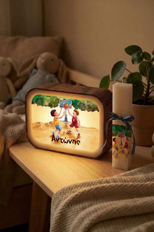 Φωτιστικό LED για Παιδιά με Μπάσκετ & Πασχαλινή Λαμπάδα