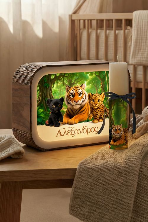 Παιδικό Φωτιστικό Lightbox με Όνομα & Λαμπάδα για το Πάσχα