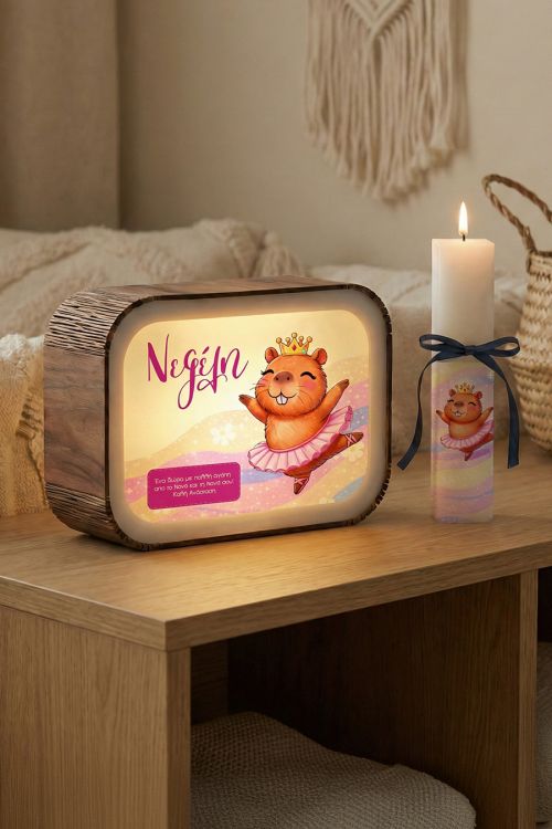 Παιδικό Φωτιστικό - Lightbox με Αφιέρωση & Λαμπάδα Πασχαλινή