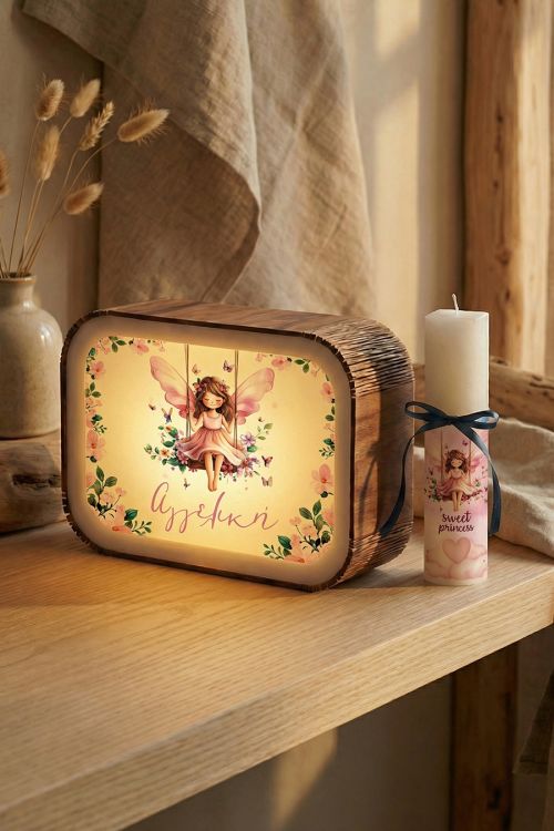 Φωτιστικό - Lightbox Παιδιού με Λαμπάδα Πασχαλινή