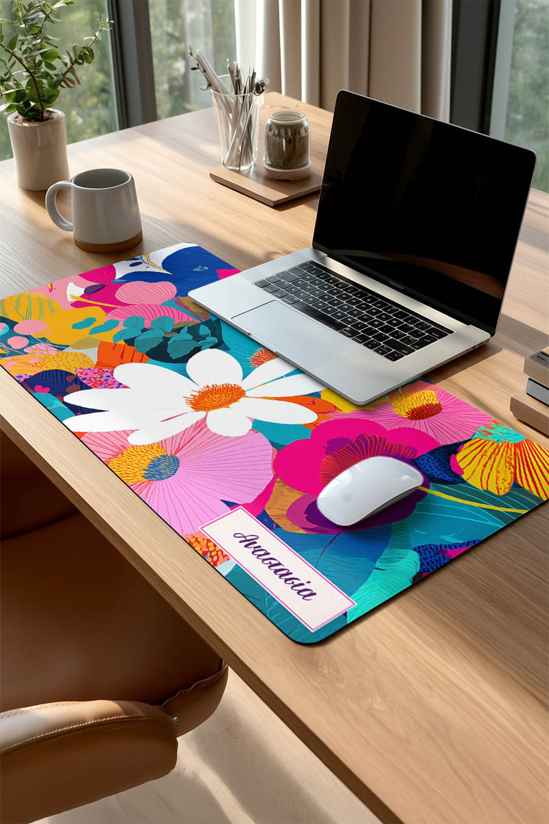 Premium Deskmat XXL με Λουλούδια, Ιδανικό για Setup