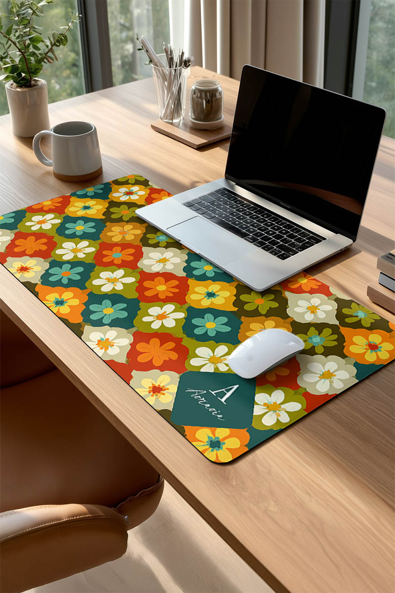 Deskmat XXL Γραφείου για Gaming & Εργασία με Μαργαρίτες
