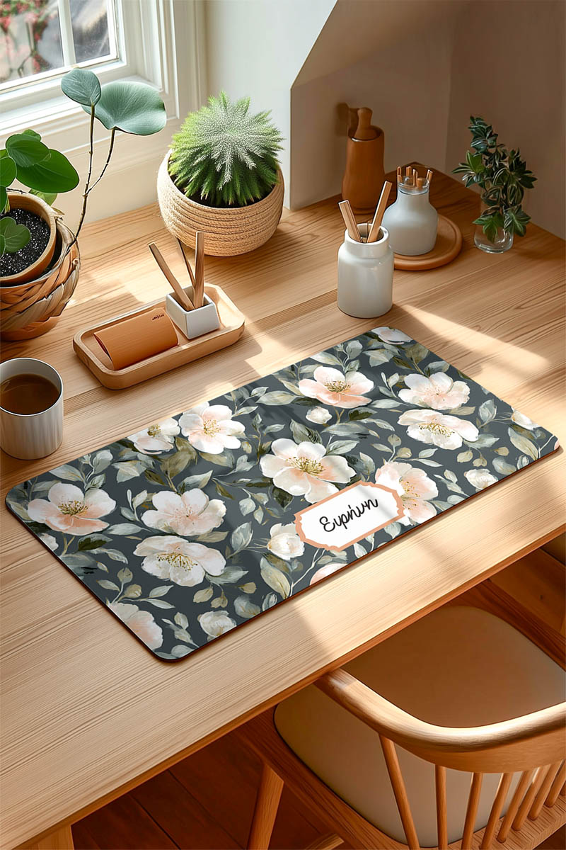 Mousepad XXL Ανθεκτικό & Σταθερό με Σχέδιο Λουλούδια