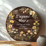 Ρολόι Ξύλινο Αναλογικό με Αφιέρωση, Δώρο για Γιορτή Μητέρας