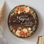 Ξύλινο Αναλογικό Ρολόι με Αφιέρωση, Δώρο για Γιορτή Μητέρας
