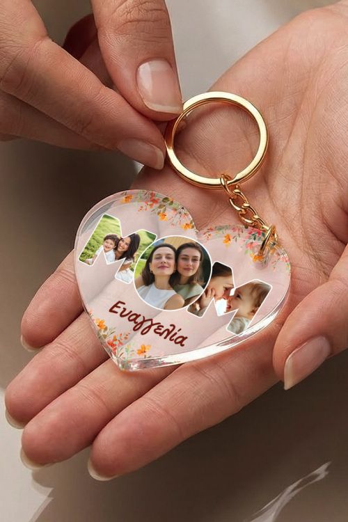 Μπρελόκ Κλειδιών με Φωτογραφίες & Όνομα, Δώρο για Μαμάδες
