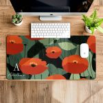 Deskmat - Mousepad XXL Γραφείου με Όνομα & Παπαρούνες