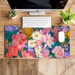 Deskmat XXL για Πληκτρολόγιο & Ποντίκι με Λουλούδια & Όνομα