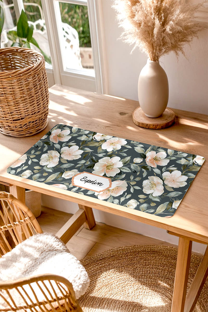 Mousepad XXL Ανθεκτικό & Σταθερό με Σχέδιο Λουλούδια