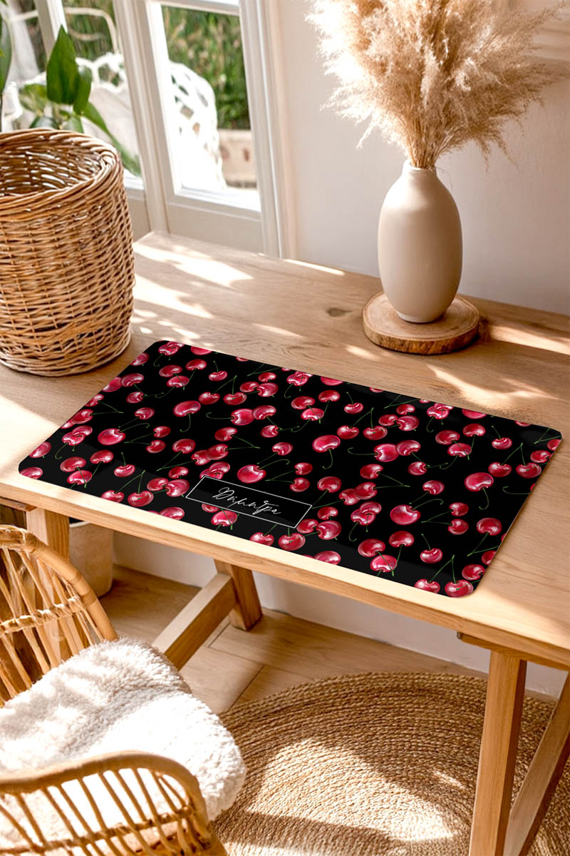 Deskmat XXL Mousepad Γραφείου Ανθεκτικό με Όνομα & Κεράσια