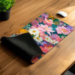 Deskmat XXL για Πληκτρολόγιο & Ποντίκι με Λουλούδια & Όνομα