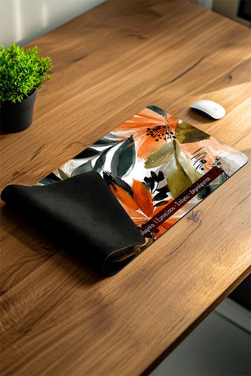 Μεγάλο Deskmat XXL για Γραφείο με Άνθη & Αφιέρωση