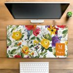 Μεγάλο Deskmat - Mousepad XXL με Μονόγραμμα & Άνθη