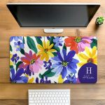 Premium Deskmat XXL Γραφείου με Πολύχρωμα Λουλούδια