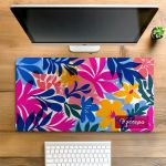 Deskmat XXL Αντιολισθητικό Mousepad Floral με Όνομα