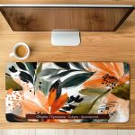 Μεγάλο Deskmat XXL για Γραφείο με Άνθη & Αφιέρωση