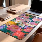 Deskmat XXL για Πληκτρολόγιο & Ποντίκι με Λουλούδια & Όνομα