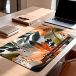 Μεγάλο Deskmat XXL για Γραφείο με Άνθη & Αφιέρωση