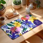 Premium Deskmat XXL Γραφείου με Πολύχρωμα Λουλούδια