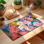 Deskmat XXL για Πληκτρολόγιο & Ποντίκι με Λουλούδια & Όνομα