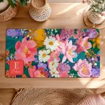 Deskmat XXL για Πληκτρολόγιο & Ποντίκι με Λουλούδια & Όνομα