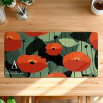 Deskmat - Mousepad XXL Γραφείου με Όνομα & Παπαρούνες