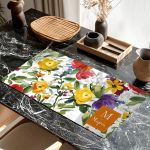 Μεγάλο Deskmat - Mousepad XXL με Μονόγραμμα & Άνθη
