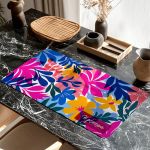 Deskmat XXL Αντιολισθητικό Mousepad Floral με Όνομα