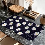 Deskmat XXL Αντιολισθητικό με Μαργαρίτες & Μονόγραμμα