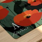 Deskmat - Mousepad XXL Γραφείου με Όνομα & Παπαρούνες