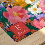 Deskmat XXL για Πληκτρολόγιο & Ποντίκι με Λουλούδια & Όνομα