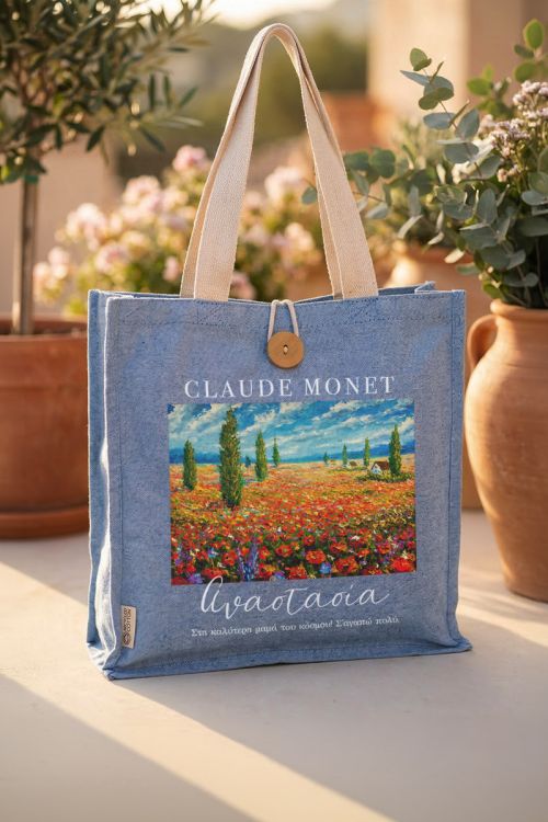 Premium Οικολογική Τσάντα με Πίνακα Claude Monet για Μαμά