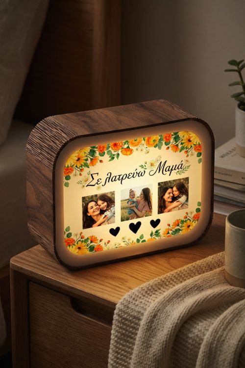 Φωτιστικό LED Lightbox για Μαμά με Αφιέρωση & Φωτογραφίες