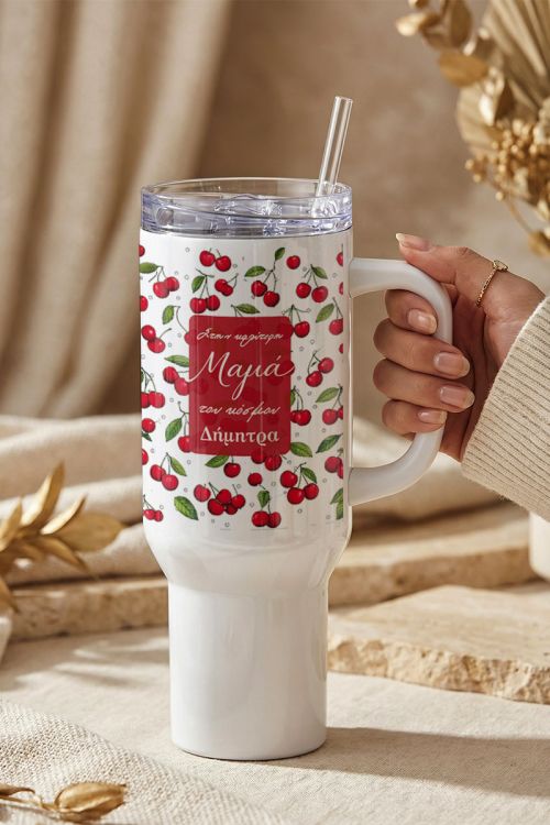 High-Quality Tumbler Θερμός με Καλαμάκι, Δώρο για τη Μητέρα