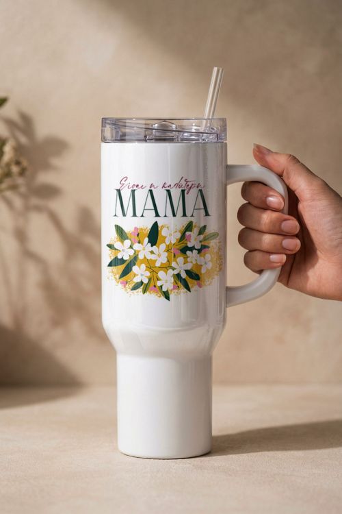 Travel Θερμός Tumbler Ποτήρι με Χερούλι, Δώρο για Μαμά
