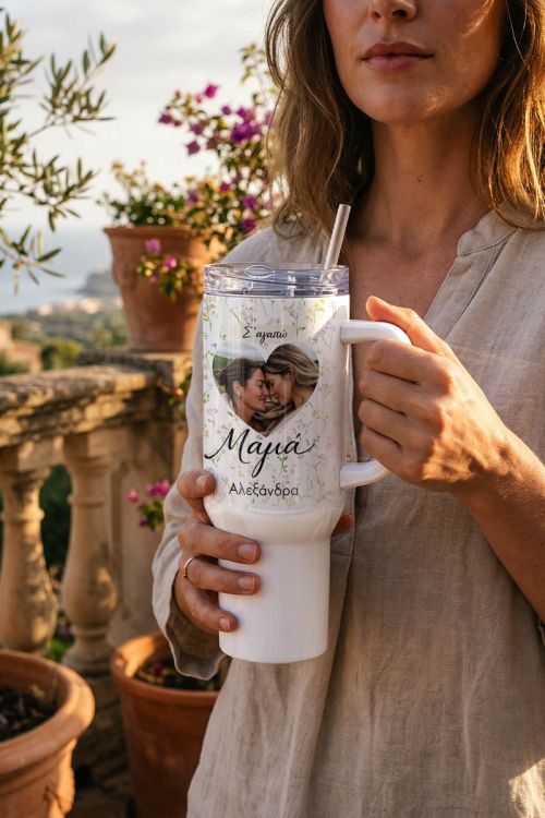 Μεγάλο Ποτήρι Θερμός Tumbler με Φωτογραφίες– Δώρο για Μαμά