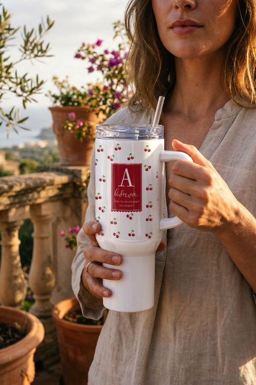 Travel Θερμός Tumbler με Καλαμάκι, Δώρο για Μητέρα