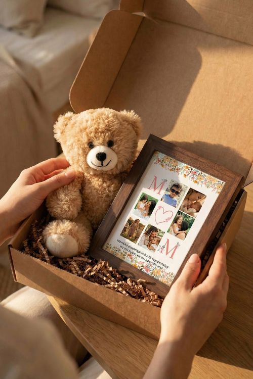 Μοναδικό Gift Box για Μαμάδες με Κορνίζα & Αρκουδάκι